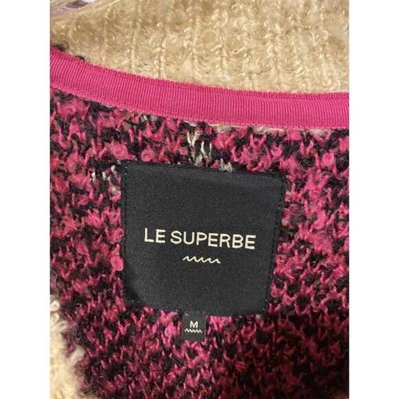 Le Superbe Bonfire Beach Palm Wool Sweater Womens Medium Beige Knit Pullover - Picture 3 of 4